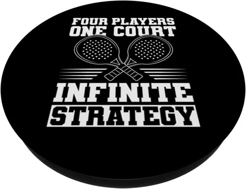 Vista 2 de Four Players One Court Padel Racquet Paddle PopSockets Adhesive PopGrip