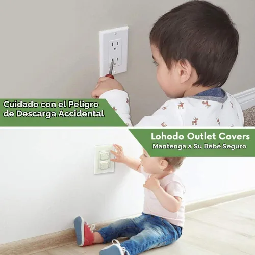 Vista 2 de Cubiertas de salida para bebés, protectores de enchufe de seguridad para niños, difíciles de quitar para niños pequeños, protector de descarga