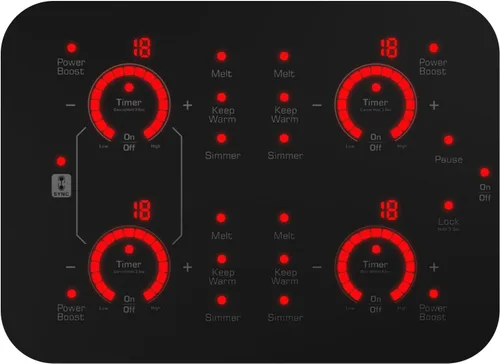 Vista 4 de Empava Placa de cocina de inducción incorporada de 30 pulgadas 4 quemadores, Bridge-SYNC, Auto RapidHeat, 3 modos preestablecidos, sensor de sartén