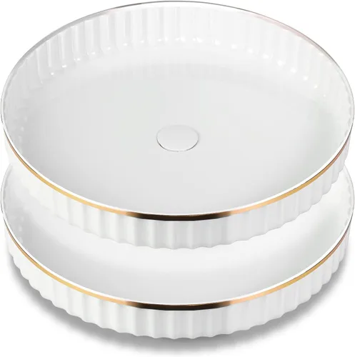 Vista 11 de Amolliar Lazy Susan de 2 niveles de 11 pulgadas, organizador giratorio para gabinete, cocina, nevera, encimera, baño, organizador de despensa