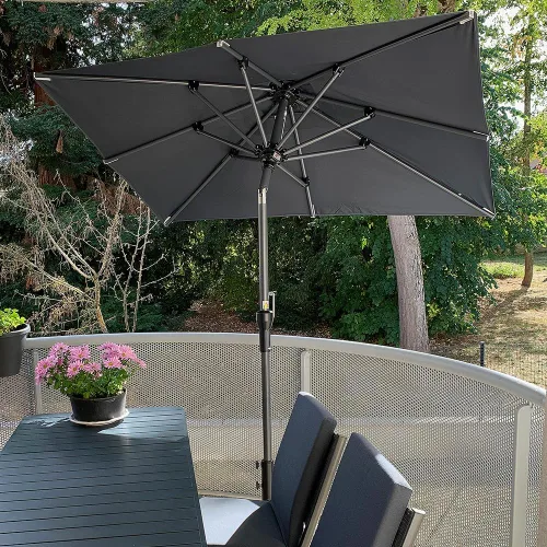 Vista 48 de PURPLE LEAF - Sombrilla de patio rectangular de 6' x 4', sombrilla de mesa para exteriores con marco de aluminio, sombrilla de mercado, sombrilla