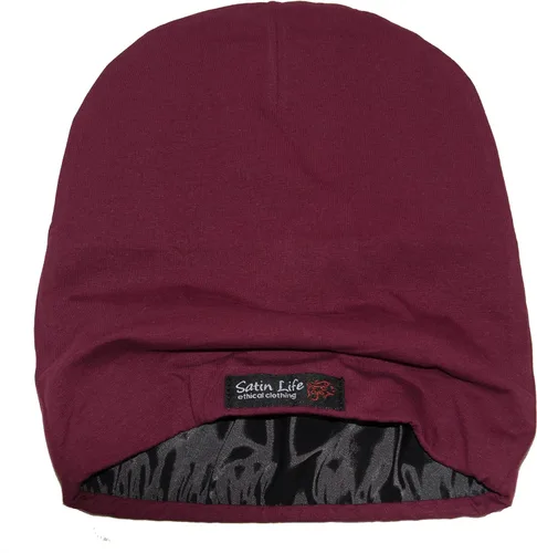 Vista 5 de Gorro de lana con forro de raso suave para mujer