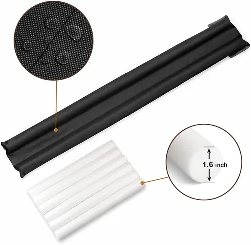 Vista 3 de Topes dobles para puertas impermeables, tamaño ajustable de 30" a 36", protectores de corrientes de aire, bloqueador de ruido, bloqueador de brisas