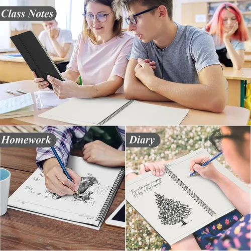 Vista 7 de Leelosp 12 cuadernos pequeños en espiral forrados en espiral, cuaderno con rayas universitarias, cubierta de papel kraft encuadernado con alambre