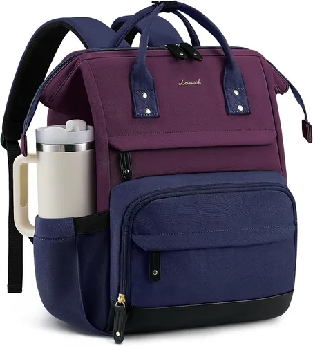 Vista 35 de LOVEVOOK Mochila para laptop para mujer, mochila de trabajo de 15.6 pulgadas con gran capacidad, bolsa de enfermera impermeable, mochila