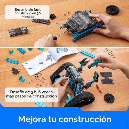 Vista 2 de Makeblock mBot2 Rover Emo Robot Programación para niños, kit de robótica interactiva de aprendizaje y juego al aire libre, codificación de control