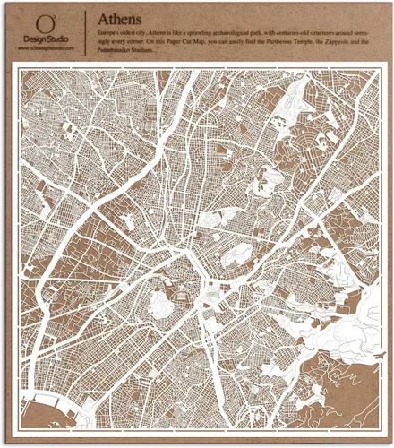 Vista 81 de O3 Design Studio Aberdeen - Mapa de papel cortado en papel blanco de 12 x 12 pulgadas