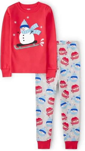 Vista 16 de Gymboree Conjunto de pijama unisex de algodón de Navidad de 2 piezas, niño grande, niño pequeño, gimnasio para bebé