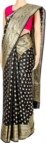Vista 2 de Chandrakala Banarasi - Sari para mujer con blusa sin costura (1105)