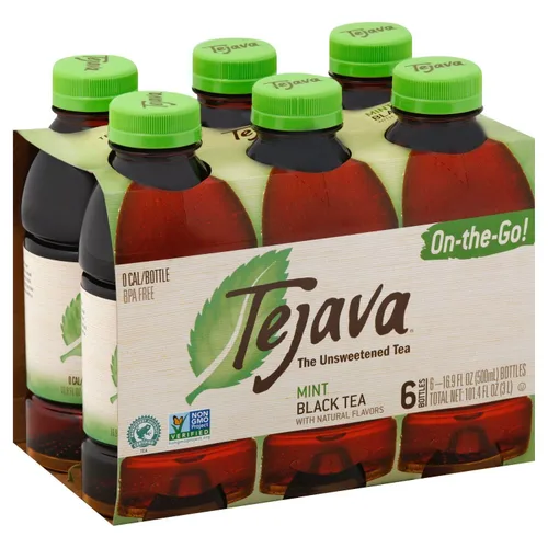 Vista 8 de Tejava Té helado negro con limón, paquete de 6, botellas de PET de 16.9oz, sin azúcar, sin OGM, kosher, sin azúcar ni edulcorantes, sin calorías