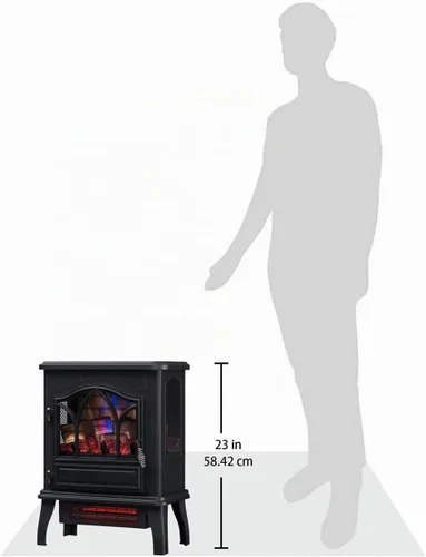 Vista 5 de duraflame® Calentador eléctrico de estufa de chimenea de cuarzo infrarrojo 3D, negro