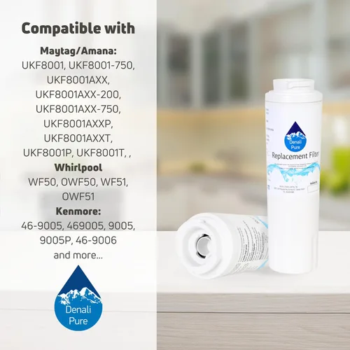 Vista 9 de Paquete de 2 filtros de agua de repuesto para refrigerador MSD2641KEU - Compatible con cartucho de filtro de agua Maytag UKF8001