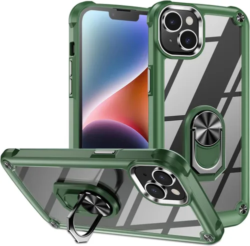 Vista 31 de Funda para iPhone 13 Pro con protector de pantalla, cristal transparente, antiamarillo, acrílico resistente, funda protectora de grado militar