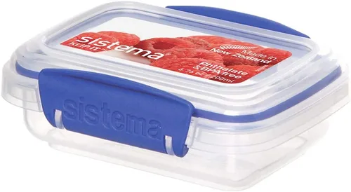 Vista 13 de Sistema KLIP IT Rectangular Collection Recipiente de almacenamiento de alimentos, 33.8 onzas/1.0 L, transparente/azul, 3