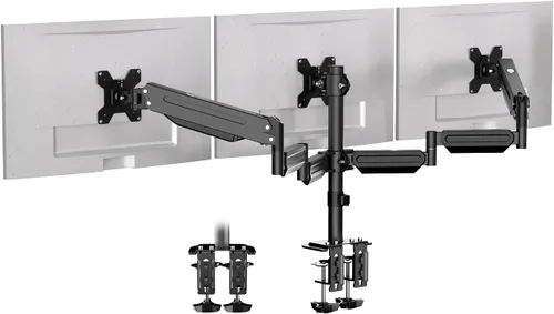 Vista 9 de Pholiten - Soporte de escritorio con brazo para monitor cuádruple para pantallas de máximo 32