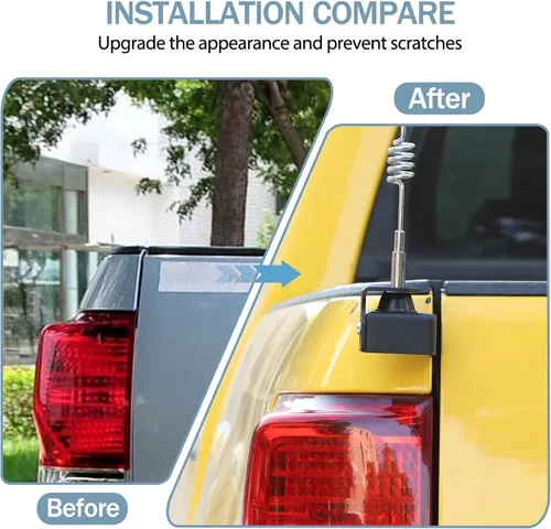 Vista 2 de Soporte de antena para portón trasero de automóvil, kit de soporte de antena CB compatible con Toyota Tundra 2007-2013, camionetas, antena