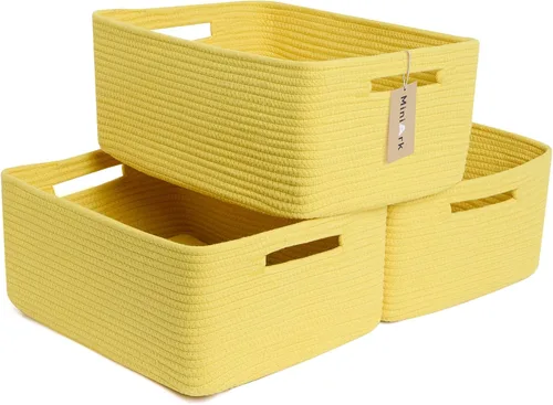 Vista 9 de MiniArk Cestas grandes de almacenamiento para estantes, organizadores de armario, para ropa, manta, toallas, guardería, caja de juguetes, cestas
