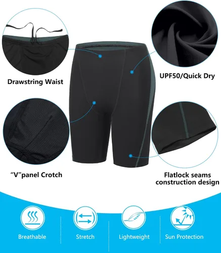 Vista 48 de Traje de baño deportivo competitivo para hombre, traje de entrenamiento de resistencia de carreras, pantalones cortos de natación de secado rápido