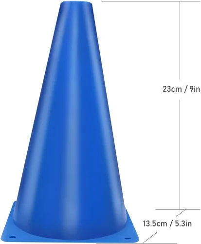 Vista 3 de Cones Sports 9 pulgadas, paquete de 15 conos de entrenamiento para práctica de fútbol, juego de conos de campo de agilidad para ejercicios de fútbol