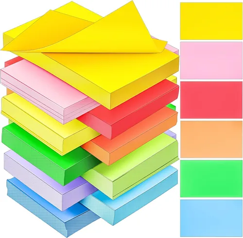 Vista 8 de 600 tarjetas de índice de colores en blanco de 3 x 5 pulgadas, tarjetas flash en blanco, tarjetas de notas en blanco, bloc de tarjetas coloridas