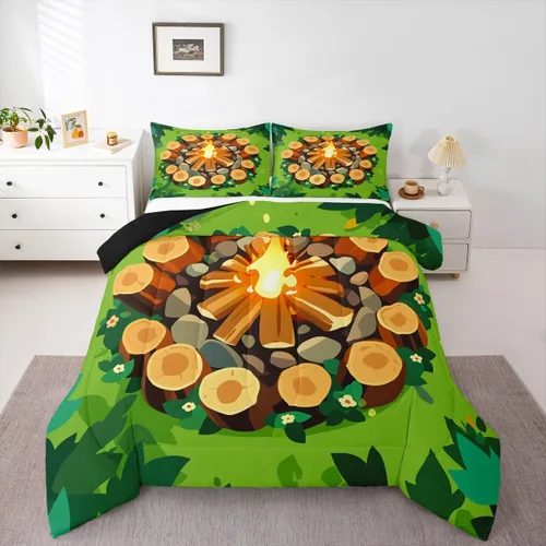 Vista 29 de Erosebridal American Flag Twin Comforter Set Army Green Camo Bedding Set for Kids Boys Girls Bear Claw Hunting Theme Bed Set Camoflage Camping