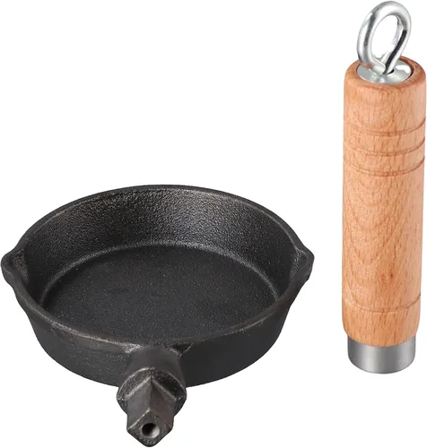 Vista 2 de Leadigol Mini sartén, sartén de hierro fundido antiadherente para huevos, gas, camping, hogar, cocina, pequeña sartén para tortilla