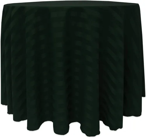 Vista 37 de ULTIMATE TEXTILE Mantel redondo de rayas satinadas de 84 pulgadas color marfil crema