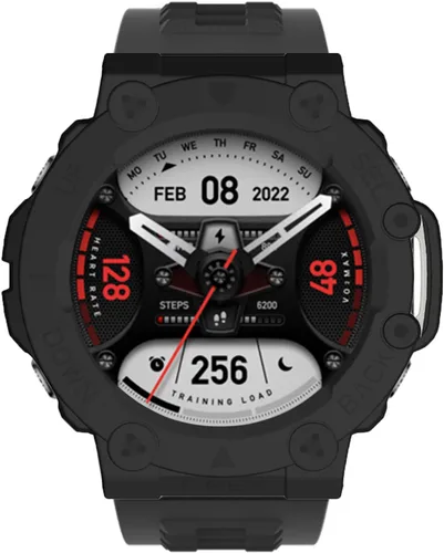 Vista 4 de Funda para Amazfit T-Rex 2, a prueba de golpes, funda protectora de TPU duradera, accesorios para Amazfit T Rex 2 Smartwatch (negro)
