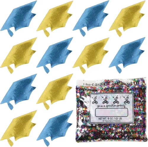 Vista 75 de Confetti Grad Cap Negro, Azul Marino Combo - 2 bolsas de media onza (1 oz)