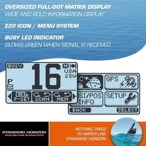Vista 3 de STANDARD Horizon GX1850B Negro 25W VHF/NMEA2000/Second Explorer Series