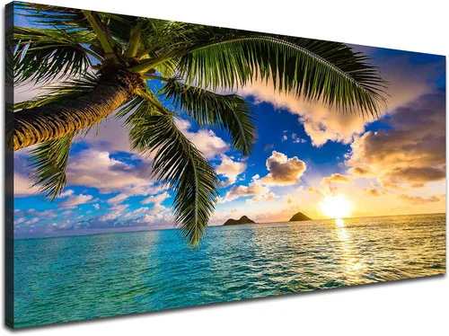 Vista 12 de Ephany Arte moderno de pared de árbol rojo, impresión en lienzo de paisaje, 80 x 40 pulgadas (5 piezas) para decoración de sala de estar