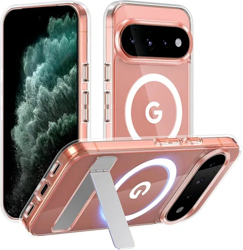 Vista 38 de Hualele - Funda magnética para Samsung Galaxy S24 Plus/S25 Plus con soporte de metal, [compatible con MagSafe]
