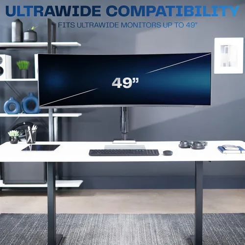 Vista 5 de VIVO Soporte de escritorio para monitor ultraancho de aluminio resistente para pantallas de hasta 49 pulgadas, soporta 39.6 libras, soporte vertical
