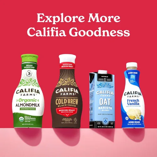 Vista 6 de Califia Farms - Café frío puro de mezcla de espresso negro, 48 onzas, 100% arábica, a base de plantas, vegano, sin gluten, sin OMG, sin azúcar, café