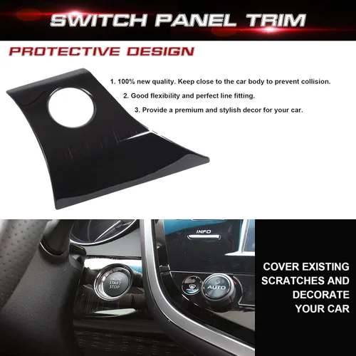 Vista 2 de Xotic Tech - Cubierta del marco del botón de arranque del motor, accesorios interiores, compatible con Toyota Camry 2018-2024