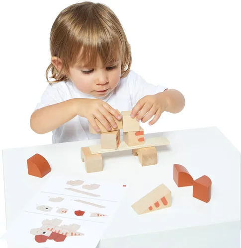 Vista 5 de Janod Dino - Bloques apilables de dinosaurio de madera de 31 piezas - Monta 3 dinosaurios lindos - Edades 2-5 años - J05833 Build 3 Cute Dinosaurs