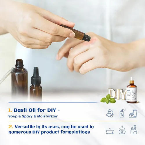 Vista 4 de HIQILI Aceite esencial de albahaca, 100% puro y natural, difusor para dormitorio, yoga, meditación para relajación y calma, crecimiento del cabello