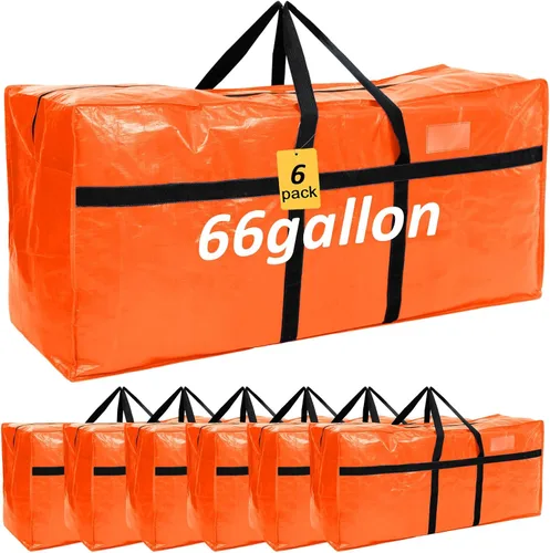 Vista 20 de 4 Piezas Bolsas de Mudanza Grandes con Cremallera y Asas Bolsas de Lona Tipo Duffle Plegables de Almacenamiento Extra Resistentes Extra Grandes