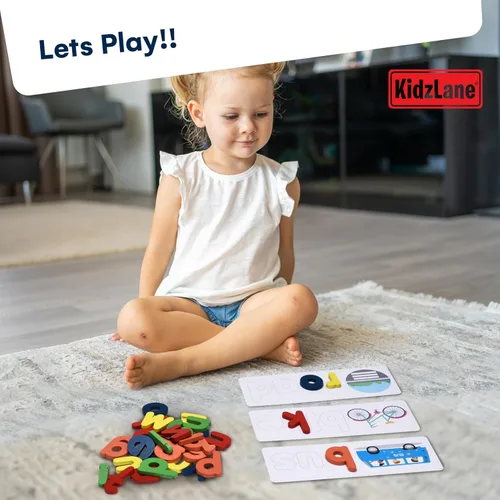 Vista 5 de Kidzlane Juguete a juego de letras - Juguete educativo de aprendizaje para ver y deletrear para niños y niñas - Actividades de aprendizaje de jardín