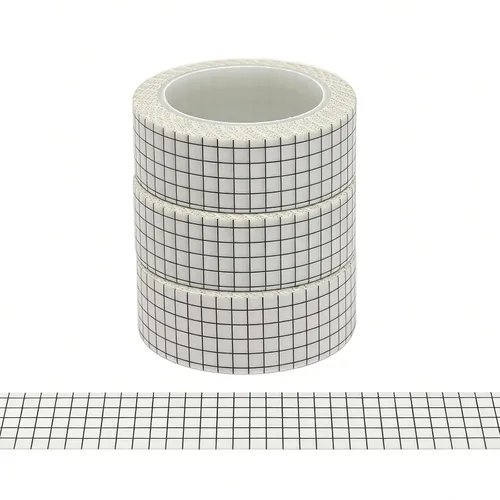 Vista 8 de Juego de 10 rollos de cinta Washi de rejilla negra de 33 pies y 3/5 pulgadas de ancho, cintas adhesivas para manualidades, planificadores de álbumes