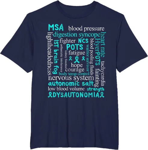 Vista 15 de Autonomic Disorders Teal Ribbon Camiseta para pacientes