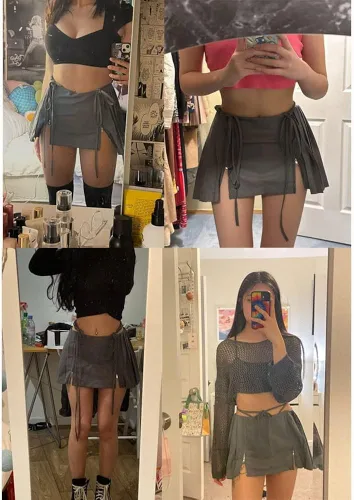 Vista 9 de GGOOB Y2k - Falda de preppy para mujer, minifaldas plisadas para mujer