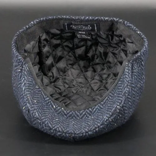 Vista 5 de Hombres Mezcla De Lana Newsboy Gorra 8 Panel Tweed Flat Cap Cabbie Hat Snap Brim