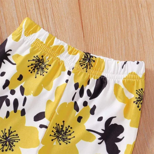 Vista 7 de Ritatte - Conjunto de 2 piezas de ropa de invierno para niñas pequeñas, blusa cálida de manga larga y pantalones de algodón