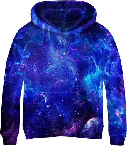 Vista 33 de Linnhoy Sudaderas con capucha para niños y niñas con estampado digital 3D de 6 a 15 años Cbai Blanco