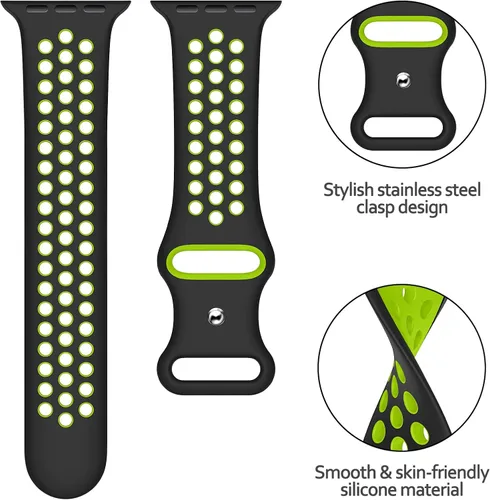 Vista 2 de Correa deportiva para correas de Apple Watch de 1.811 in 1.654 in 1.772 in 1.614 in 1.732 in 1.575 in 1.496 in Ultra/2 1.929 in para mujeres