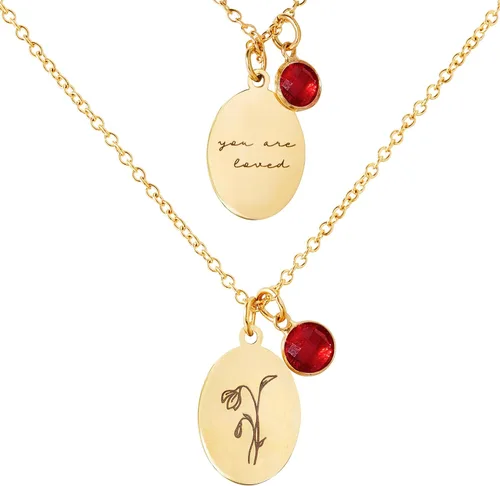 Vista 14 de Collar de flores de nacimiento, collar de piedra natal de diciembre, collar con dije para mamá, regalos de cumpleaños, cadena de oro, delicado