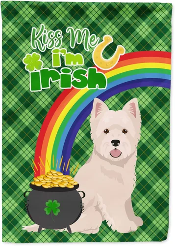 Vista 194 de Caroline's Treasures WDK4731GF - Bandera decorativa para jardín del día de San Patricio, color negro y tostado, Airedale Terrier, para jardín