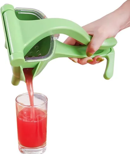 Vista 2 de Exprimidor manual de frutas de acero inoxidable: Exprimidor de prensa de limón resistente para extracción de cítricos sin esfuerzo, exprimidor