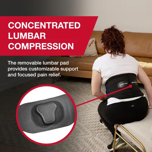 Vista 5 de MUELLER Sports Medicine Faja Lumbar Ajustable para la Espalda, Cinturón de Alivio del Dolor de Espalda Baja y Soporte para Hombres y Mujeres, Negro